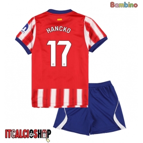 Atletico Madrid David Hancko #17 Prima Maglia Bambino 2026-27 Manica Corta (+ Pantaloni corti)